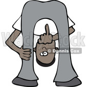 Clipart of a Cartoon Black Man Bending Over, Looking Between His Legs and Flipping the Bird Middle Finger - Royalty Free Vector Illustration © djart #1516058