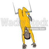Clipart of a Black Man on a Trapeze - Royalty Free Vector Illustration © djart #1517222