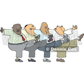 Clipart of a Cartoon Chorus Line of Business Men Dancing the Can Can - Royalty Free Vector Illustration © djart #1522925
