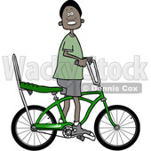 Clipart of a Happy Black Boy Riding a Stingray Bicycle - Royalty Free Vector Illustration © djart #1530660