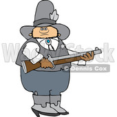 Clipart of a White Male Sheriff Holding a Rifle - Royalty Free Vector Illustration © djart #1533003