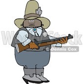 Clipart of a Black Male Sheriff Holding a Rifle - Royalty Free Vector Illustration © djart #1533004
