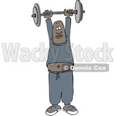 Clipart of a Black Man Working out with a Barbell - Royalty Free Vector Illustration © djart #1533540