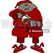 Clipart of a Cartoon Black Man in Slippers and Pajamas, Pouring His Morning Coffee - Royalty Free Vector Illustration © djart #1534856
