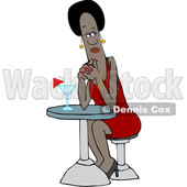 Clipart of a Black Woman Waiting on Her Date - Royalty Free Vector Illustration © djart #1540222