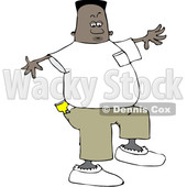 Clipart of a Black Man Walking in Booties - Royalty Free Vector Illustration © djart #1540336
