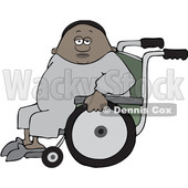 Clipart of a Cartoon Black Man in a Wheelchair - Royalty Free Vector Illustration © djart #1562915