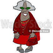 Clipart of a Cartoon Happy Black Granny Wearing Sunglasses and Carrying a Purse - Royalty Free Vector Illustration © djart #1580749