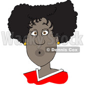 Clipart of a Cartoon Surprised Black Woman - Royalty Free Vector Illustration © djart #1595485