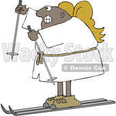 Clipart of a Cartoon Black Male Angel Skiing - Royalty Free Vector Illustration © djart #1603538