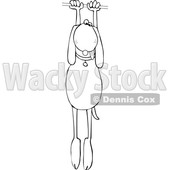 Clipart of a Cartoon Lineart Dog Hanging on - Royalty Free Vector Illustration © djart #1605154
