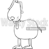 Clipart of a Cartoon Lineart Dog with His Tongue Hanging out - Royalty Free Vector Illustration © djart #1616550