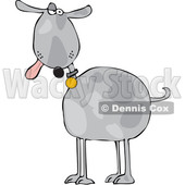 Clipart of a Cartoon Goofy Gray Dog with His Tongue Hanging out - Royalty Free Vector Illustration © djart #1616567