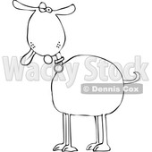 Clipart of a Cartoon Lineart Goof Dog with His Tongue Hanging out - Royalty Free Vector Illustration © djart #1616568