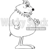 Clipart of a Cartoon Lineart Tough Junk Yard Guard Dog - Royalty Free Vector Illustration © djart #1616723