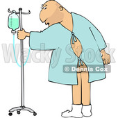 Clipart of a Cartoon White Man Wearing a Hospital Gown and Realizing His Butt Is Showing - Royalty Free Vector Illustration © djart #1617087