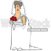 Cartoon White Female Bride Holding a Boquet © djart #1617712