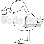 Cartoon Black and White Punctual Dog Checking Time on His Wrist Watch © djart #1618099