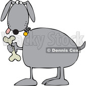 Cartoon Dog Holding a Bone © djart #1618543