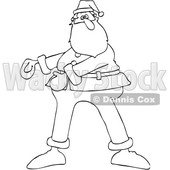Cartoon Black and White Christmas Santa Dancing the Floss © djart #1620304