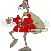Cartoon Santa Dog Carrying a Sack © djart #1621816