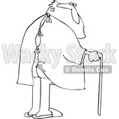 Cartoon Black and White Santa Claus with His Butt Showing Through a Hospital Gown © djart #1621825