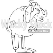 Cartoon Black and White Battered Dog Covering His Face © djart #1622761