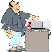 Cartoon White Man Putting Bread in a Toaster © djart #1624897