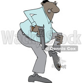 Cartoon Black Man Shooting Himself in the Foot © djart #1626119