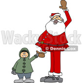 Santa Holding a Boys Hand and Waving © djart #1627409