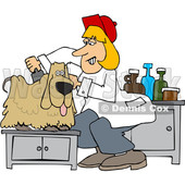 Cartoon Dog Being Groomed © djart #1627428