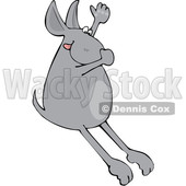 Cartoon Dog Jumping in Water and Plugging His Nose © djart #1627665