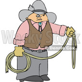 Cartoon Cowboy Holding a Lariat Rope © djart #1629951