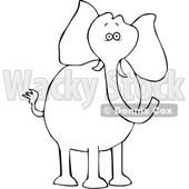 Cartoon Black and White Elephant © djart #1633282