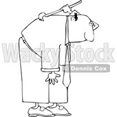 Cartoon Black and White Business Man Scratching His Back © djart #1641086