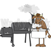 Cartoon Cow Using a Smoker © djart #1642111