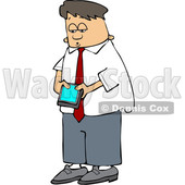 Cartoon Young White Business Man Checking His Cell Phone © djart #1643860