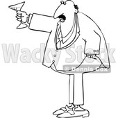 Cartoon Black and White Chubby Businessman Toasting © djart #1644328