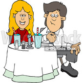 Cartoon Couple on a Date at a Restaurant © djart #1647090