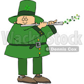 Cartoon St Patricks Day Leprechaun Playing a Flute © djart #1648159