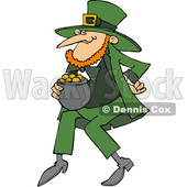 Cartoon St Patricks Day Leprechaun with a Pot of Gold © djart #1648160