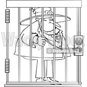 Cartoon Black and White Leprechaun in Jail © djart #1648883