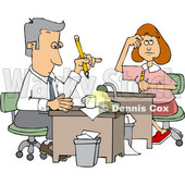 Cartoon Male and Female Accountants Hard at Work © djart #1651136