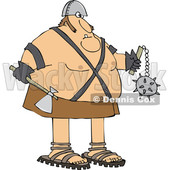 Cartoon Chubby Executioner Holding an Axe and Flail © djart #1651972