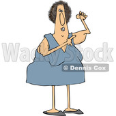 Cartoon Caucasian Woman Pointing to Her Flabby Tricep © djart #1656319