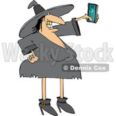 Cartoon Witch Taking a Selfie © djart #1656320