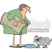 Cartoon Chubby Woman Feeding Her Dog © djart #1658985