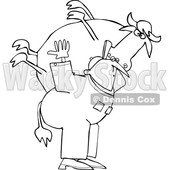 Cartoon Black and White Male Farmer Carrying a Cow © djart #1661602
