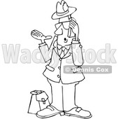Cartoon Black and White Salesman Talking on a Phone © djart #1666024