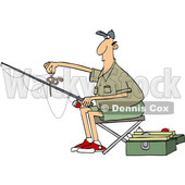 Cartoon Man Putting a Worm on a Fishing Hook © djart #1666952